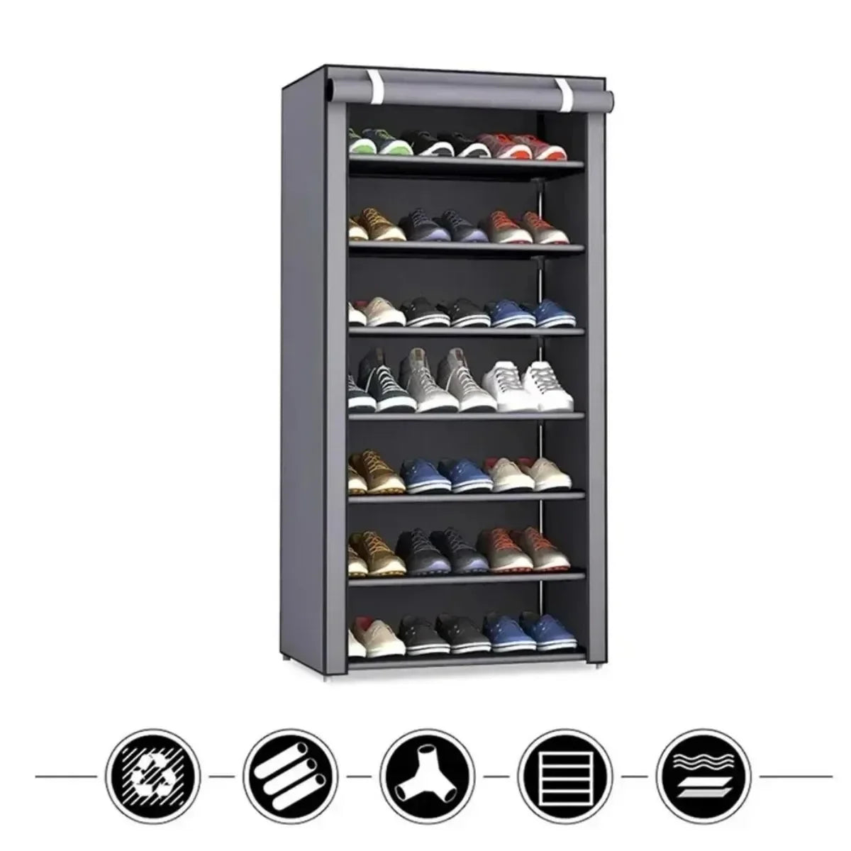 Dustproof Multilayer Shoe Rack – Space-Saving Organizer